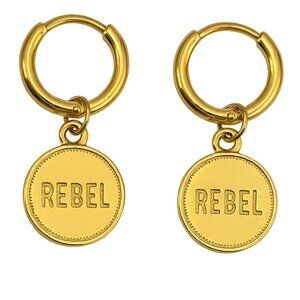 LIKE NEW - Boutique Gold ‘REBEL’ Huggie Earrings